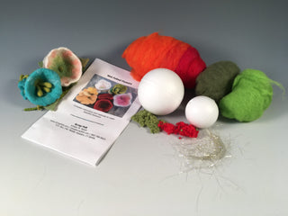 Wet Felted Flowers Kit - Warm Colors