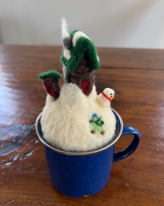 MDSW Needle Felted Winter Teacup Pincushion